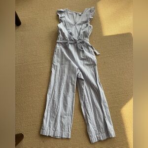 Old Navy Light Blue Striped Jumpsuit